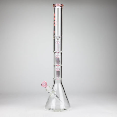 GENIE | 24" 9mm Triple percolator beaker water bong [GB1907] Glass Bong ONE Pink