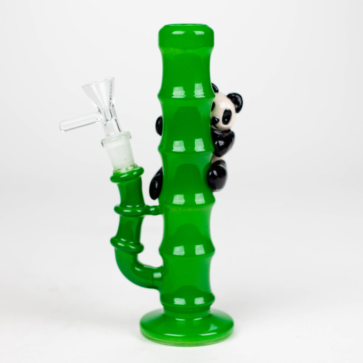 6.5" glass mini bong with a panda hanging on bamboo [XY-J17]