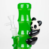 6.5" glass mini bong with a panda hanging on bamboo [XY-J17]