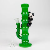 6.5" glass mini bong with a panda hanging on bamboo [XY-J17]