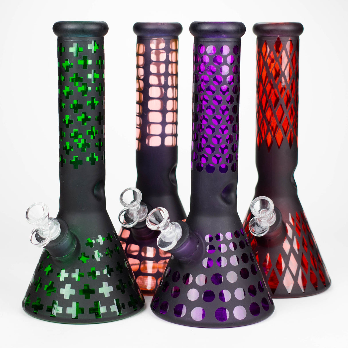 12.5" Soft glass 7mm beaker water bong [M12008]