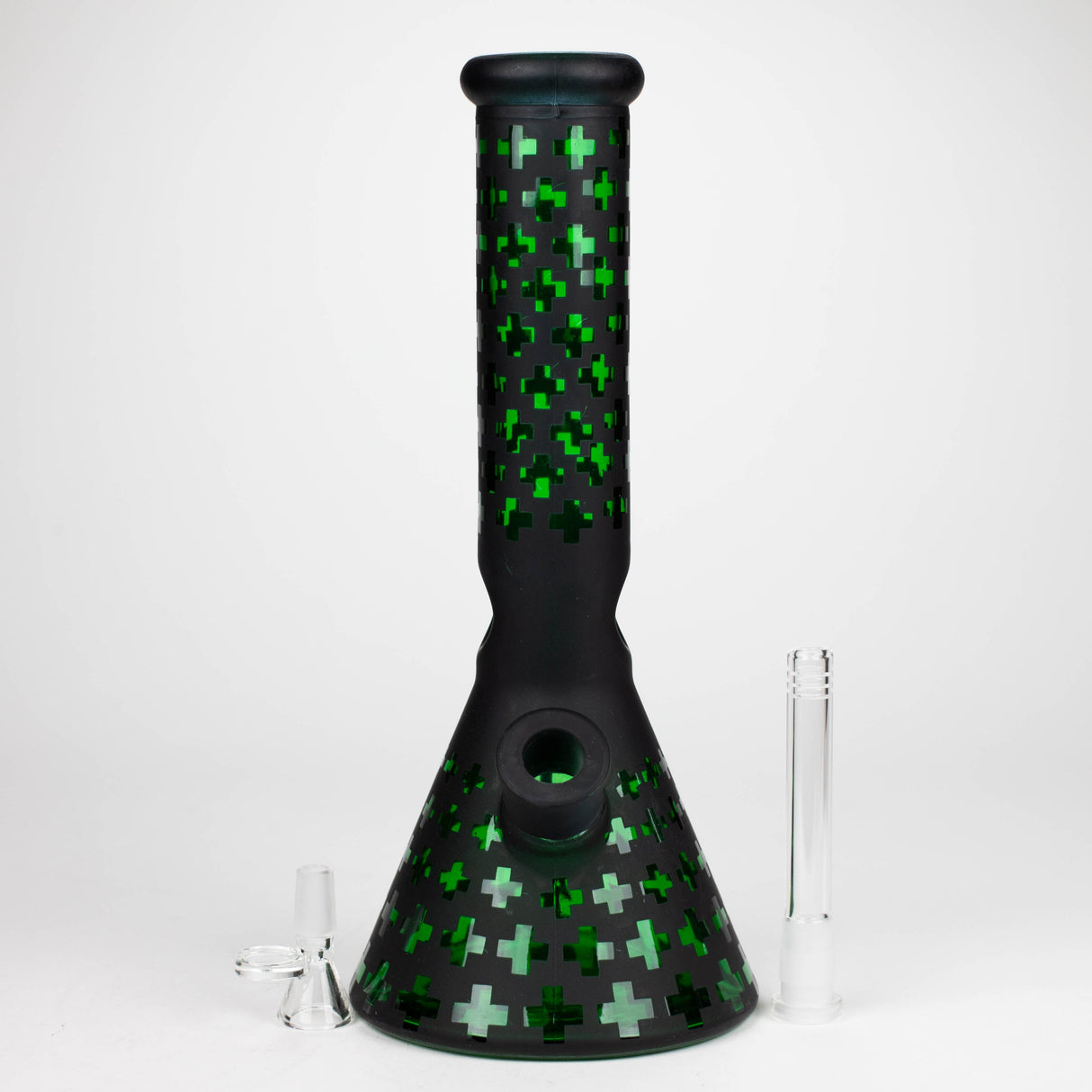 12.5" Soft glass 7mm beaker water bong [M12008]