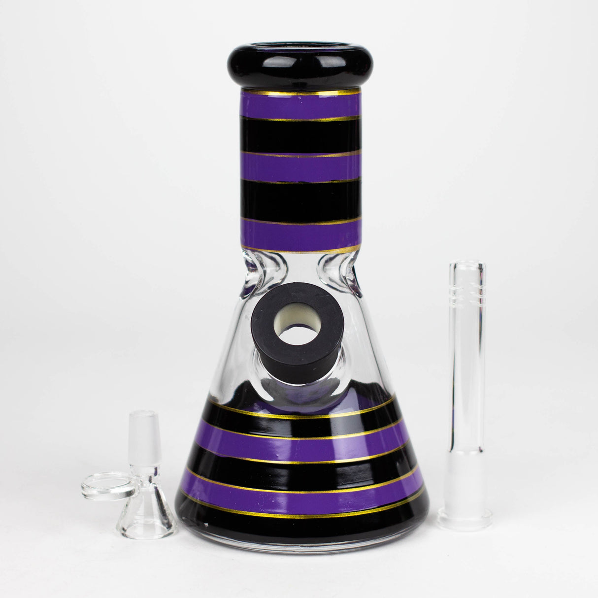 8" Soft glass 7mm beaker water bong [M08006A]