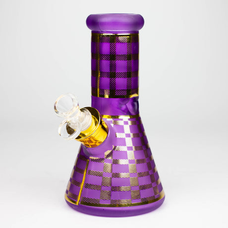 8" Soft glass 7mm beaker water bong [M08003]