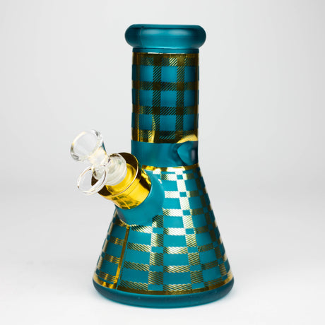 8" Soft glass 7mm beaker water bong [M08003]