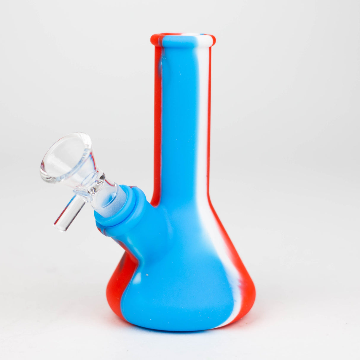 5" Tricolor silicone mini beaker water bong [71-Top09]