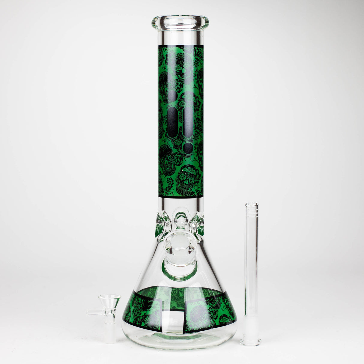 Infyniti | 14" Skull beaker 7 mm glass bong [ GP1736 ]