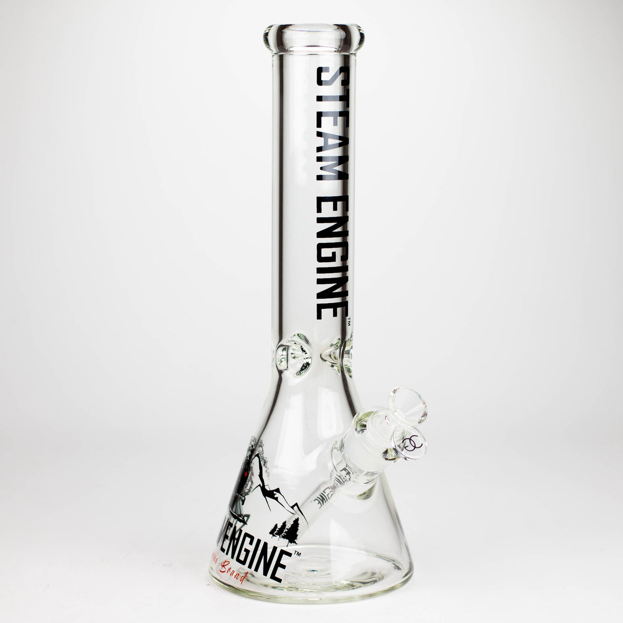 Steam Engine™ | 14 Inch 7mm glass bong with stickers by golden crown