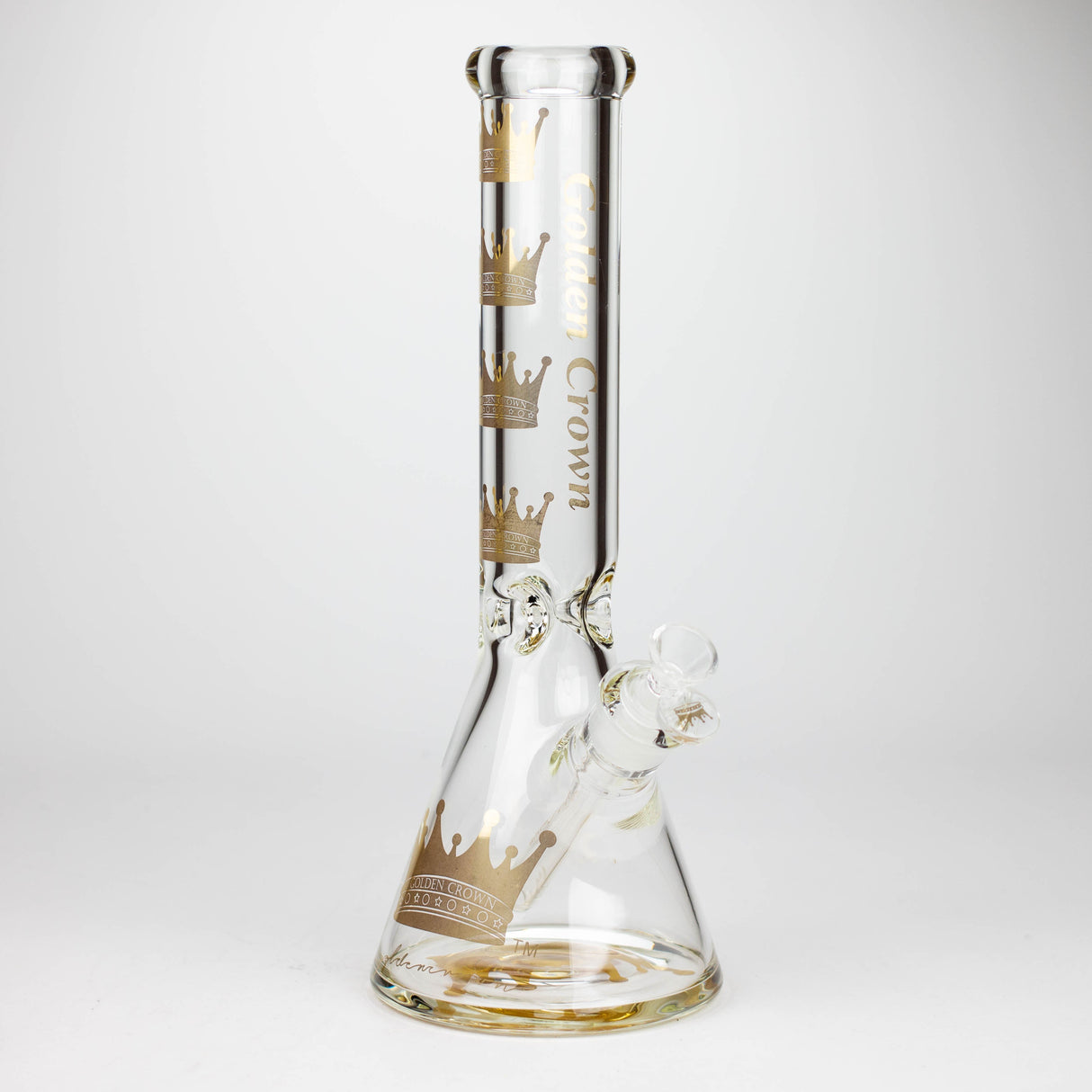 Golden Crown™ | 14 Inch 9mm glass bong with Signature and 24K Gold Emblem