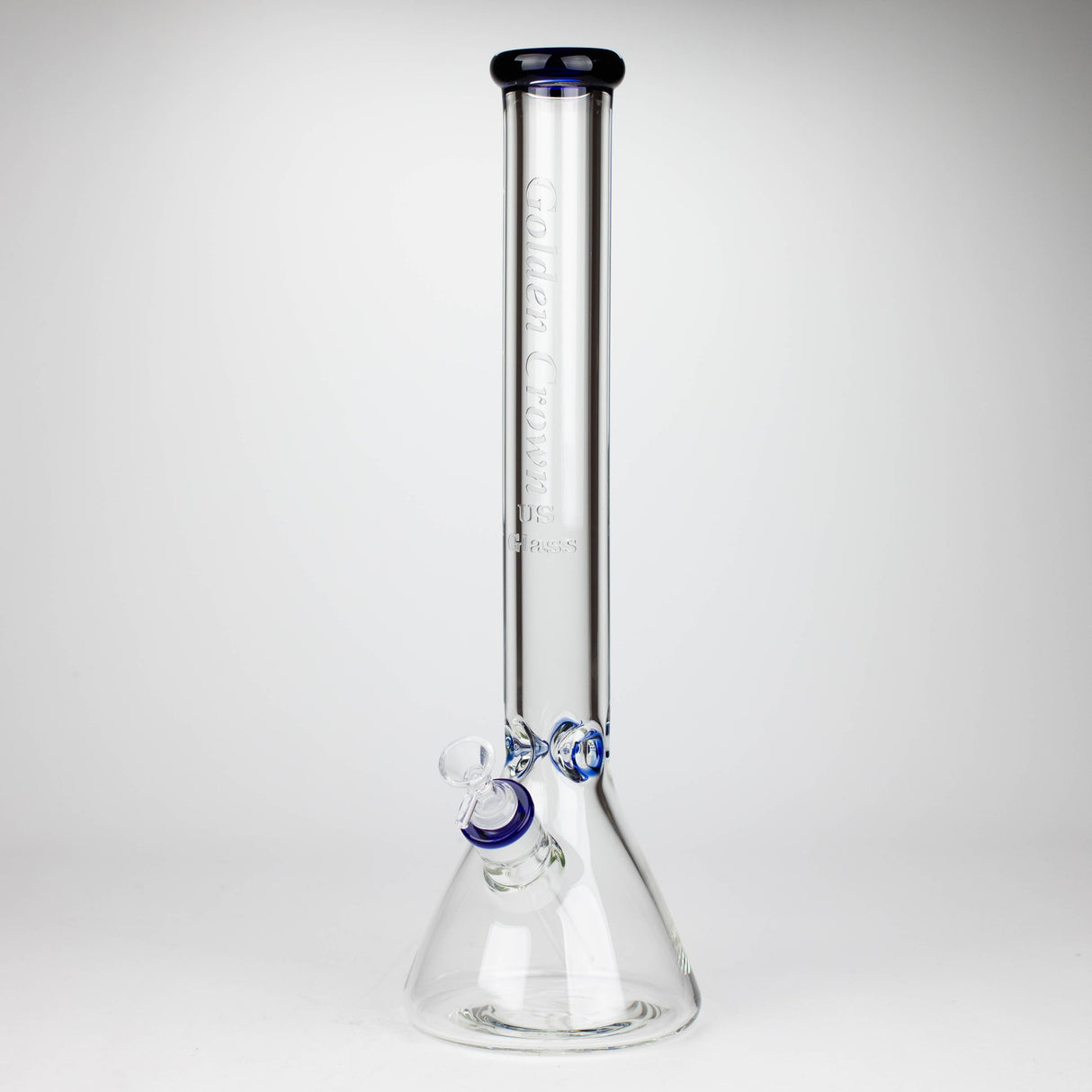 Golden Crown™ | 18 Inch 9mm Engraved Bong US Glass