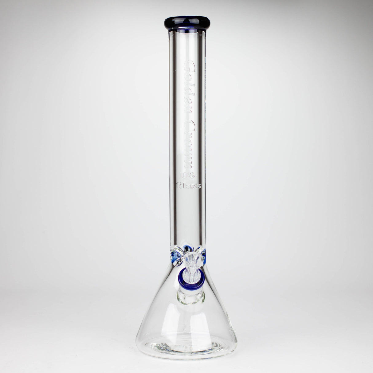 Golden Crown™ | 18 Inch 9mm Engraved Bong US Glass