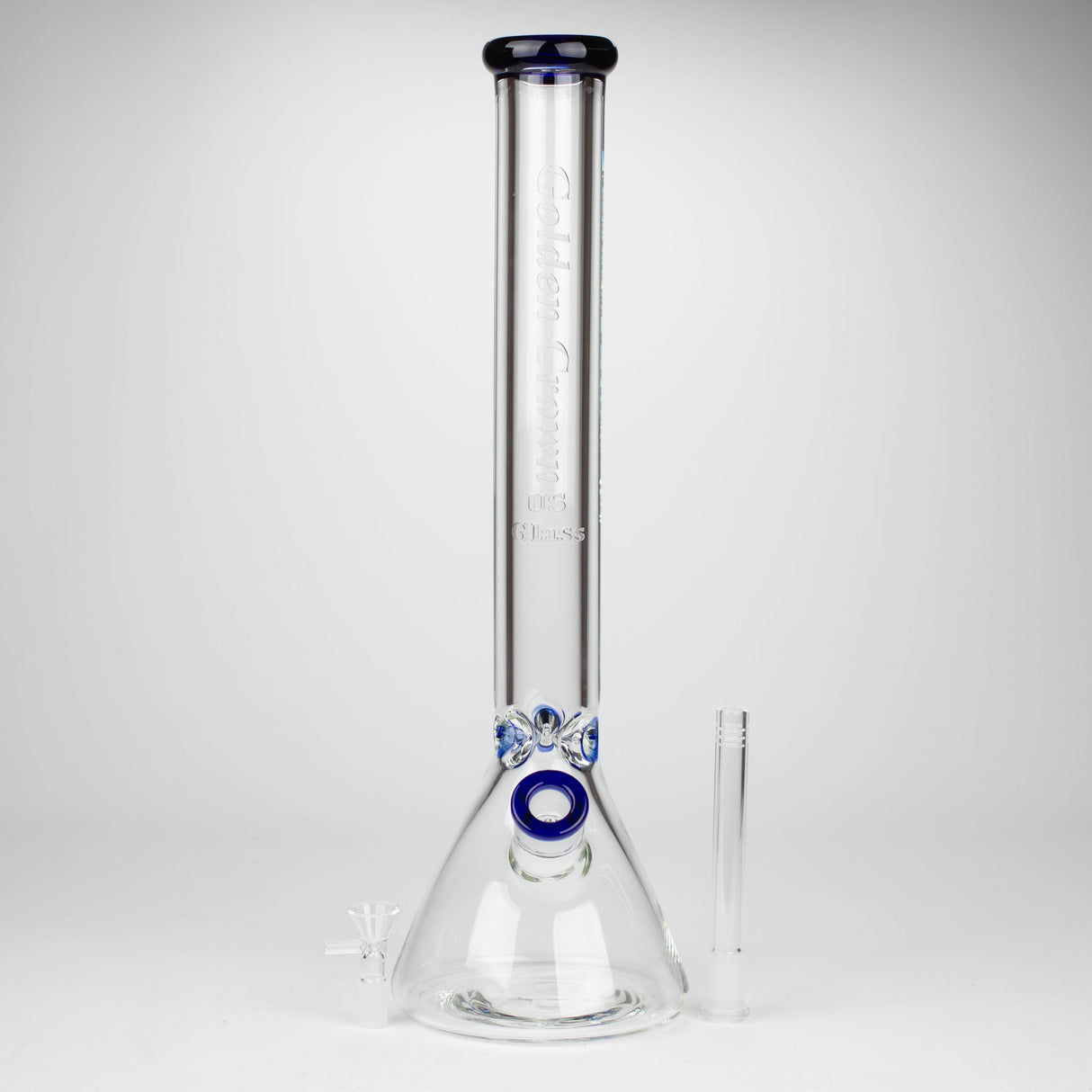 Golden Crown™ | 18 Inch 9mm Engraved Bong US Glass