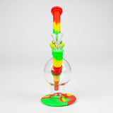 7.8" Silicone+Glass Round bong-Assorted [038B]