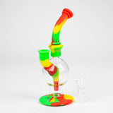 7.8" Silicone+Glass Round bong-Assorted [038B]