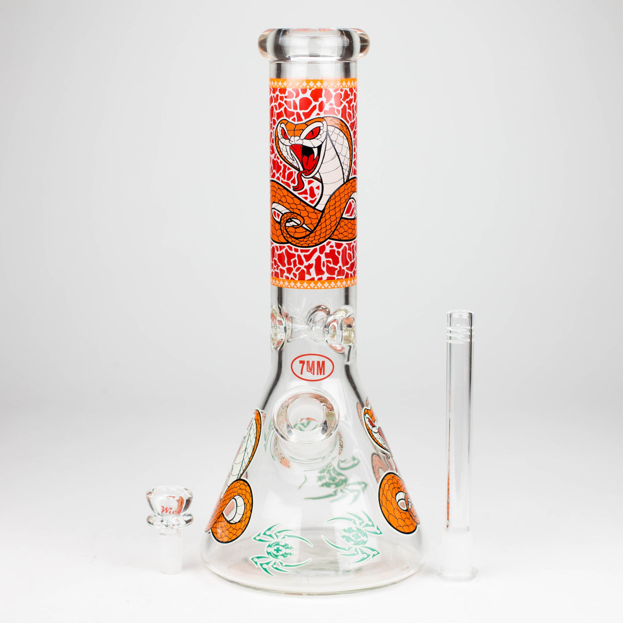 Fortune | 12" 7mm Snake Glow in the dark Beaker Bong [GT125007]