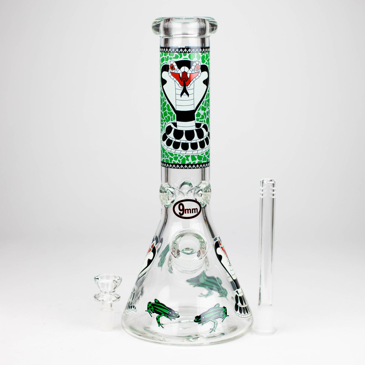 Fortune | 12" 9mm Snake Glow in the dark Beaker Bong [GT125009]