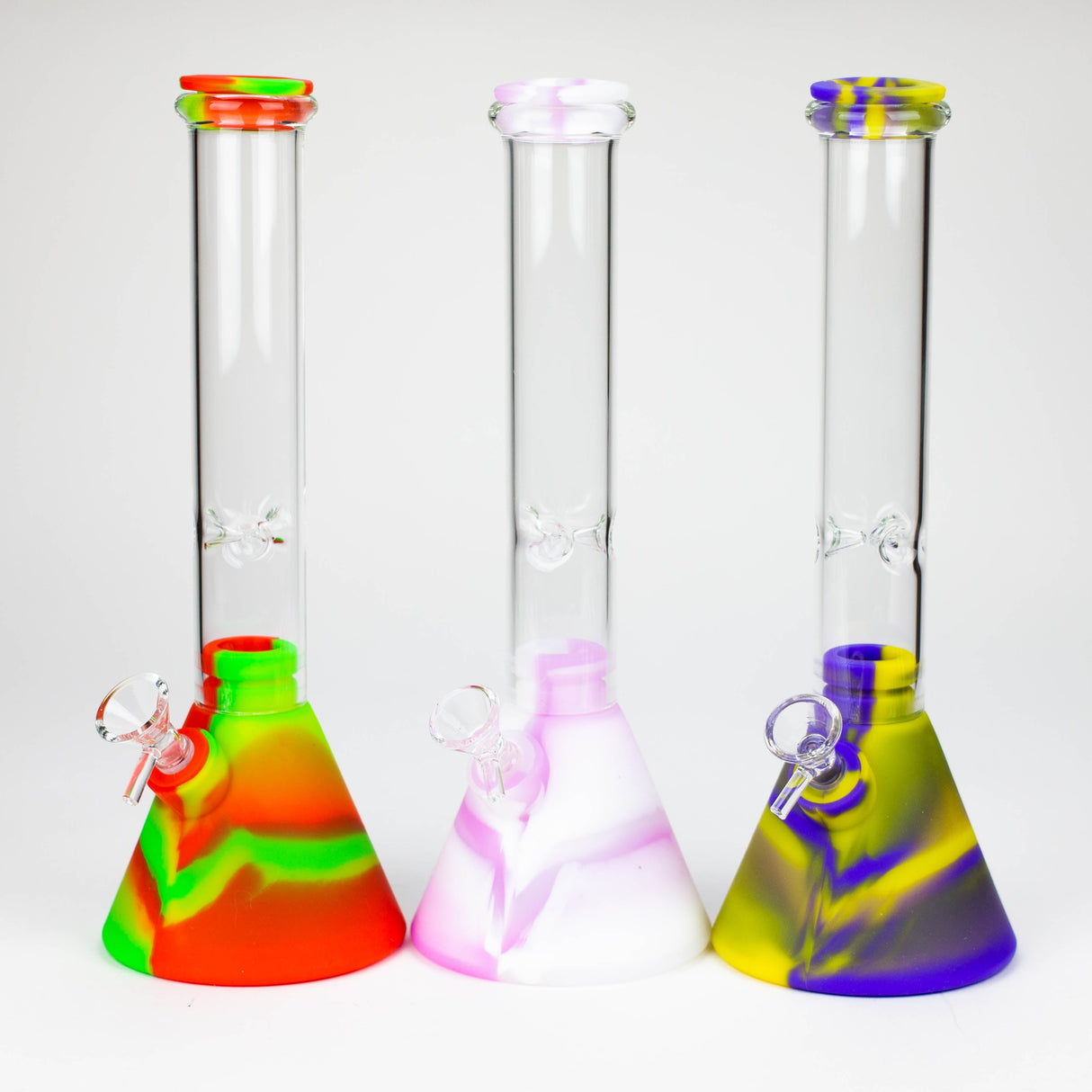 10.5" Silicone Glass Beaker bong-Assorted [H374]