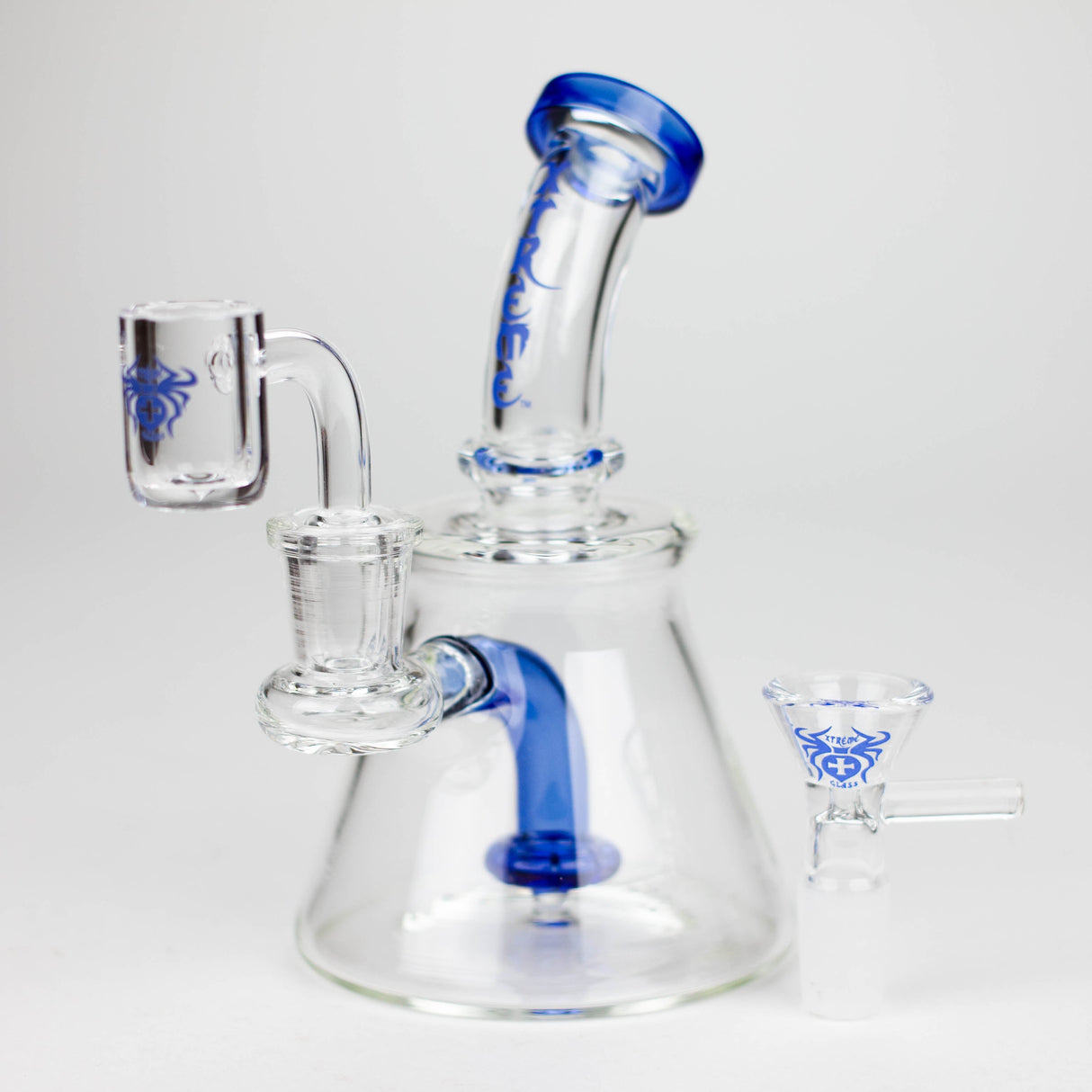 Xtreme | 5.7" Glass 2-in-1 bubbler [DCK004] Glass Bong Canadian Distributor Blue