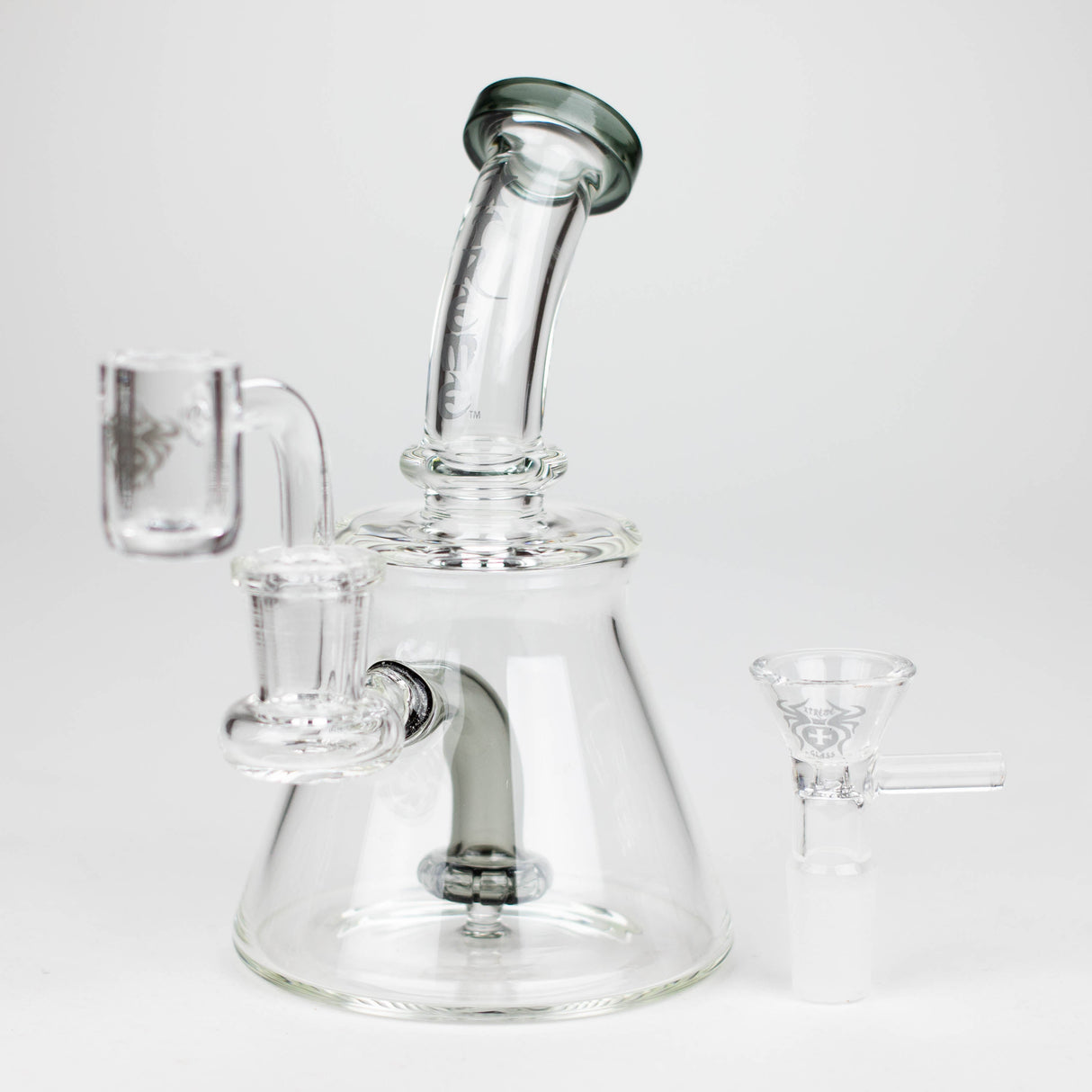 Xtreme | 5.7" Glass 2-in-1 bubbler [DCK004] Glass Bong Canadian Distributor Charcoal Black