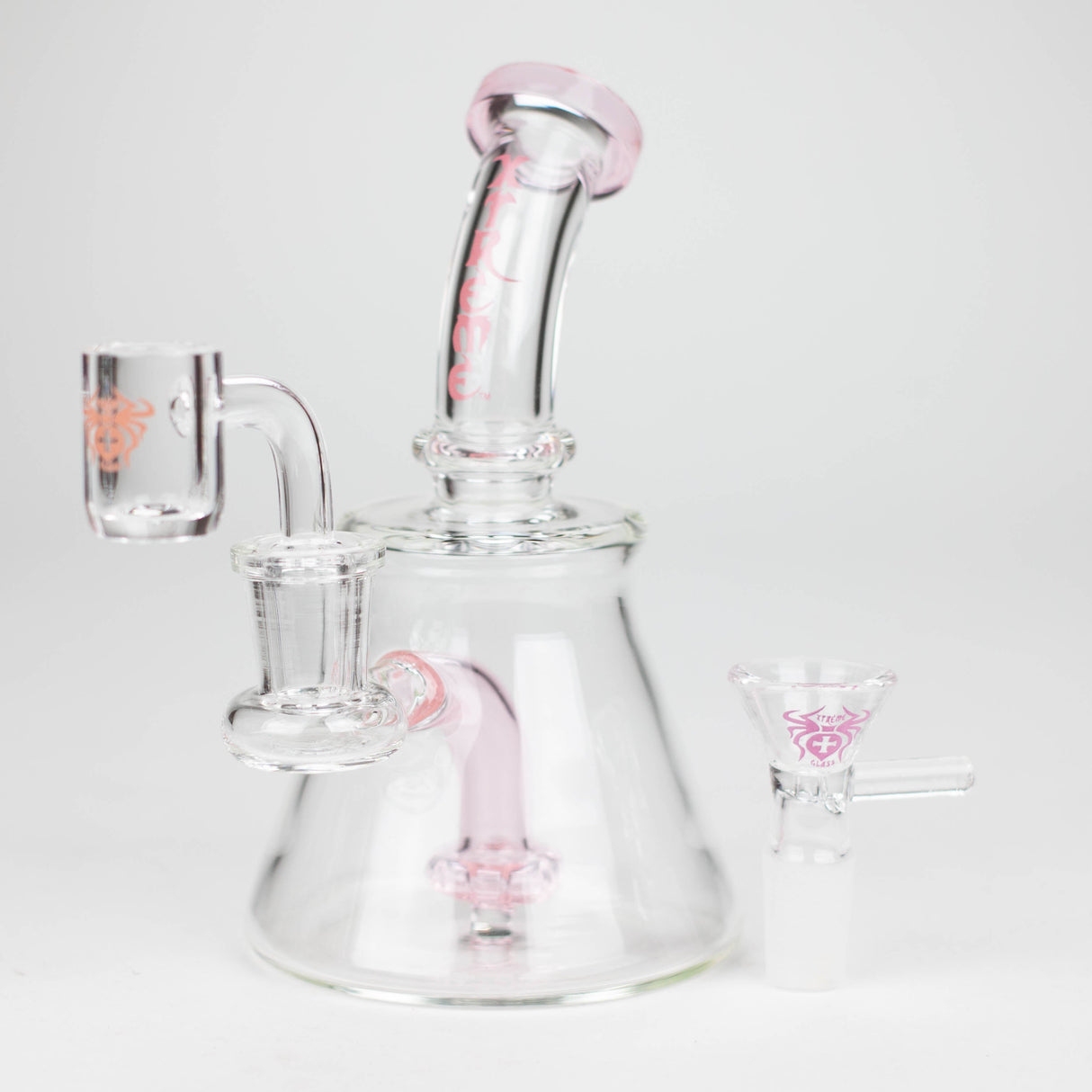 Xtreme | 5.7" Glass 2-in-1 bubbler [DCK004] Glass Bong Canadian Distributor Pink