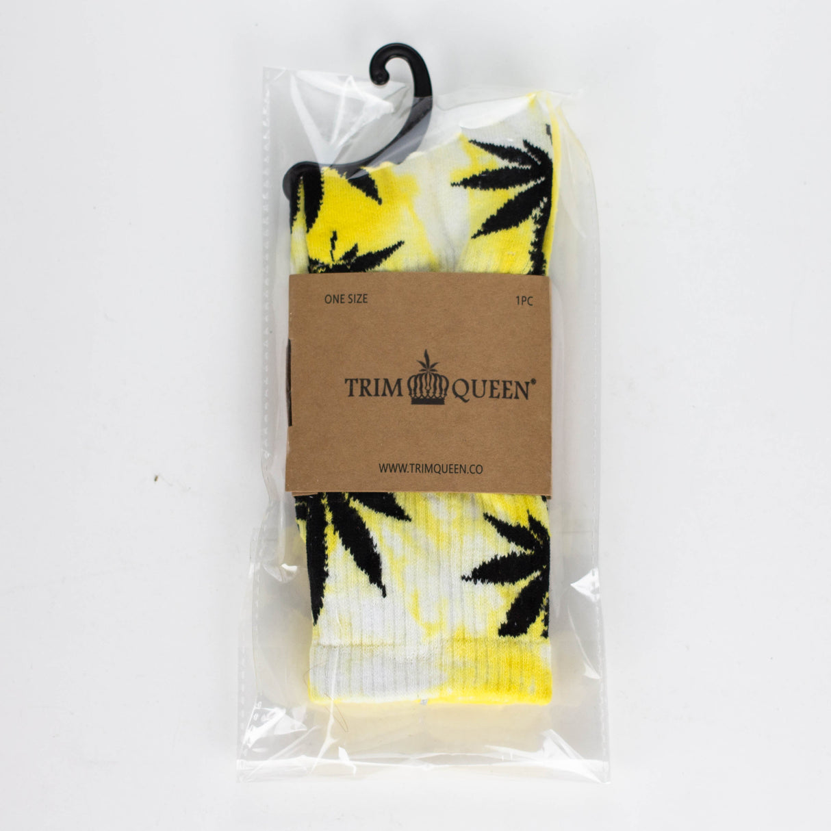 TRIM QUEEN | MJ SOCKS Footwear Trim Queen BLACK ON YELLOW TYE DYE