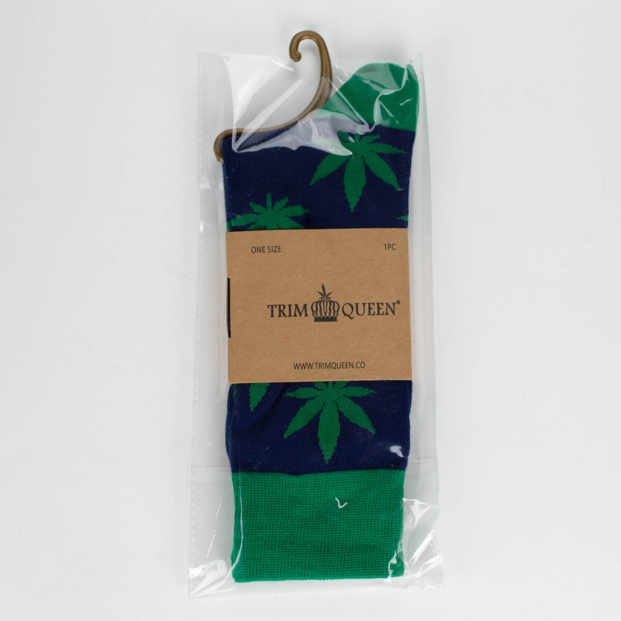 TRIM QUEEN | MJ SOCKS Footwear Trim Queen GREEN ON NAVY LARGE