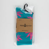 TRIM QUEEN | MJ SOCKS Footwear Trim Queen PINK ON TURQUOISE