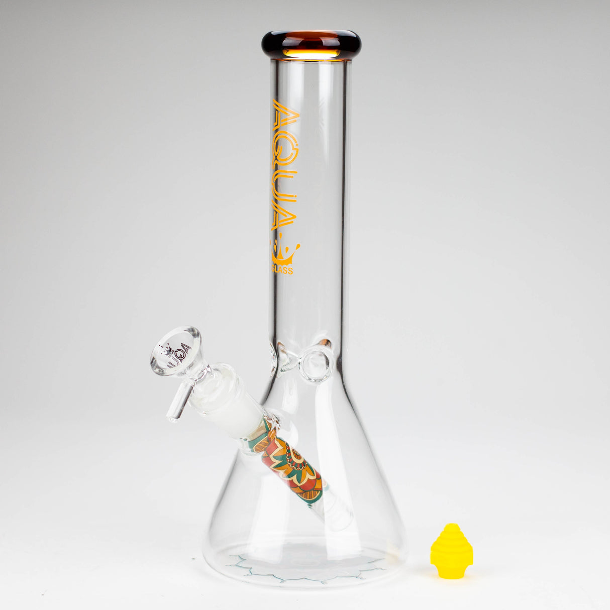 AQUA | 10" Beaker glass water bong with silicone cap [AQUA200]