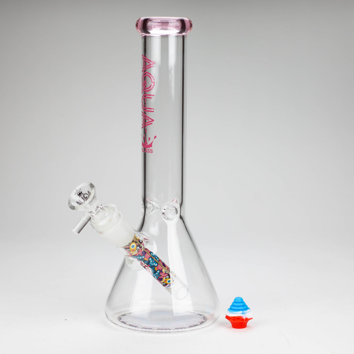 AQUA | 10" Beaker glass water bong with silicone cap [AQUA200]