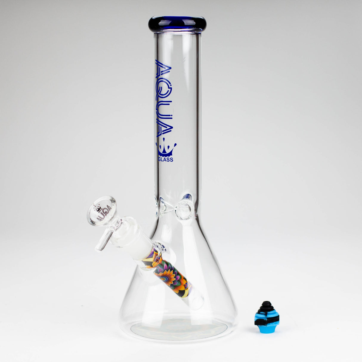 AQUA | 10" Beaker glass water bong with silicone cap [AQUA200]