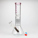 AQUA | 10.5" Single tree arm glass water bong with silicone cap [AQUA202]