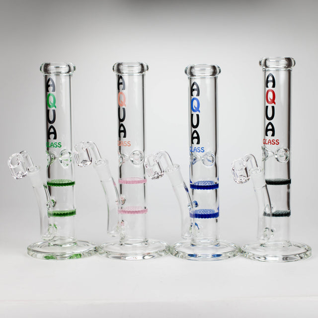 Aqua | 10″ Glass Bong Collection with Bowl & Banger – Assorted (B1) – Box of 12 Glass Rig Canadian Distributor