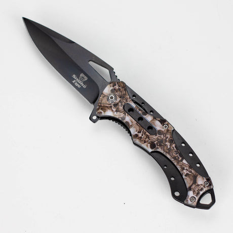 Snake Eye | outdoor rescue Skull hunting knife [SE-1353] Folding Knife BB Canada White/Brown