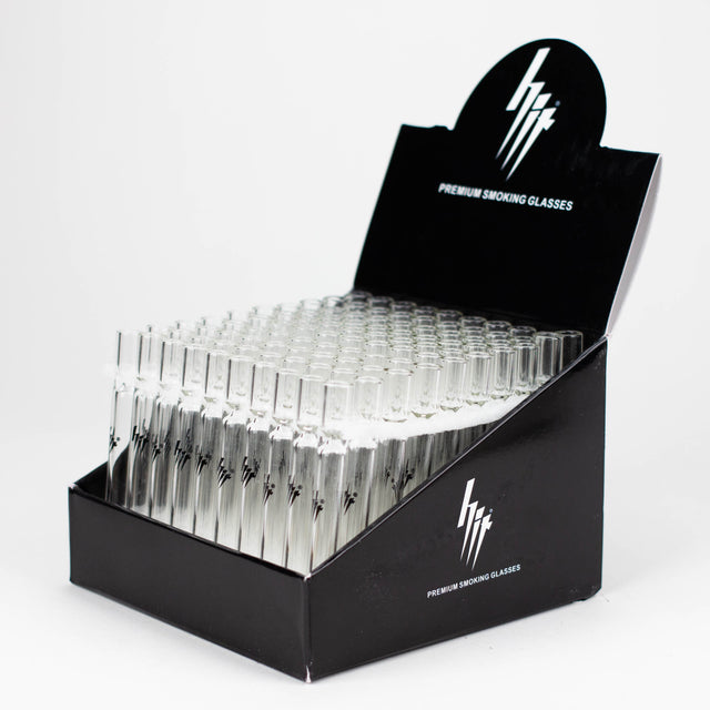 HIT Glass | 4.25" Clear Glass Chillum Pipe Box of 100 Blunt NIBO Distribution