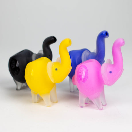 4.25" Elephant Frosted Glass Pipe - Assorted Colors [PIP187] Glass Pipe NIBO Distribution