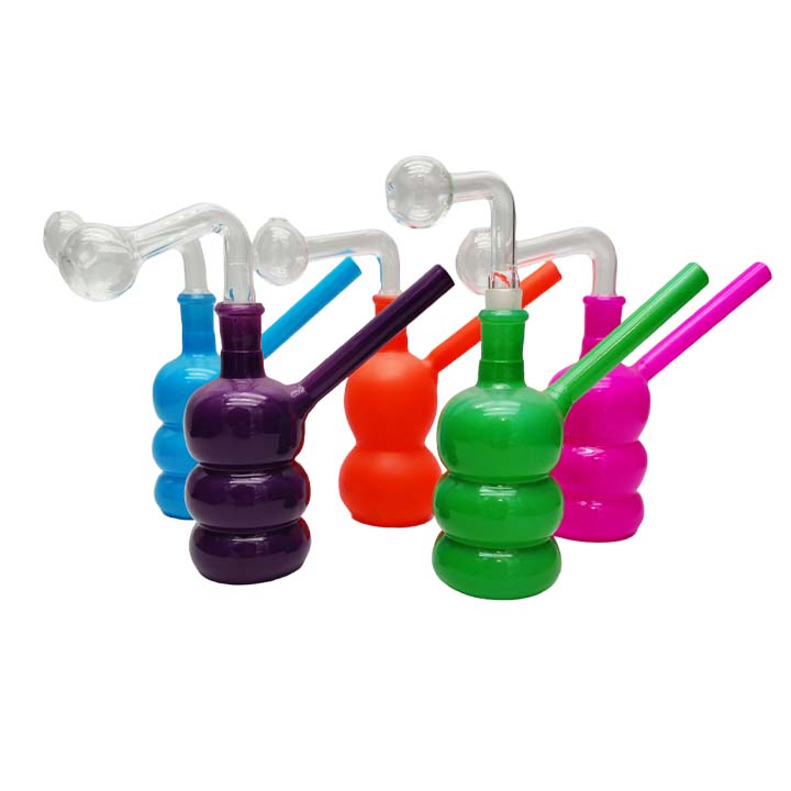 6 inches tall Oil pipe attached Assorted colours and shapes_0