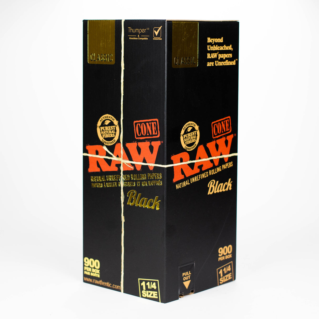 RAW | Classic Black 1 1/4 Prerolled Cones Bulk - 900