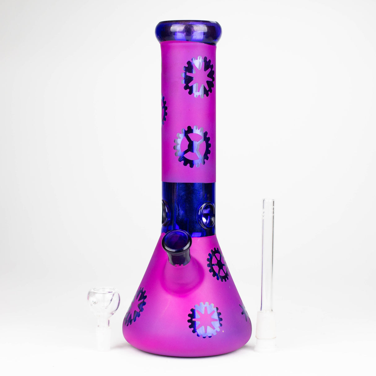 12" Purple Wheel Glass Water Bong