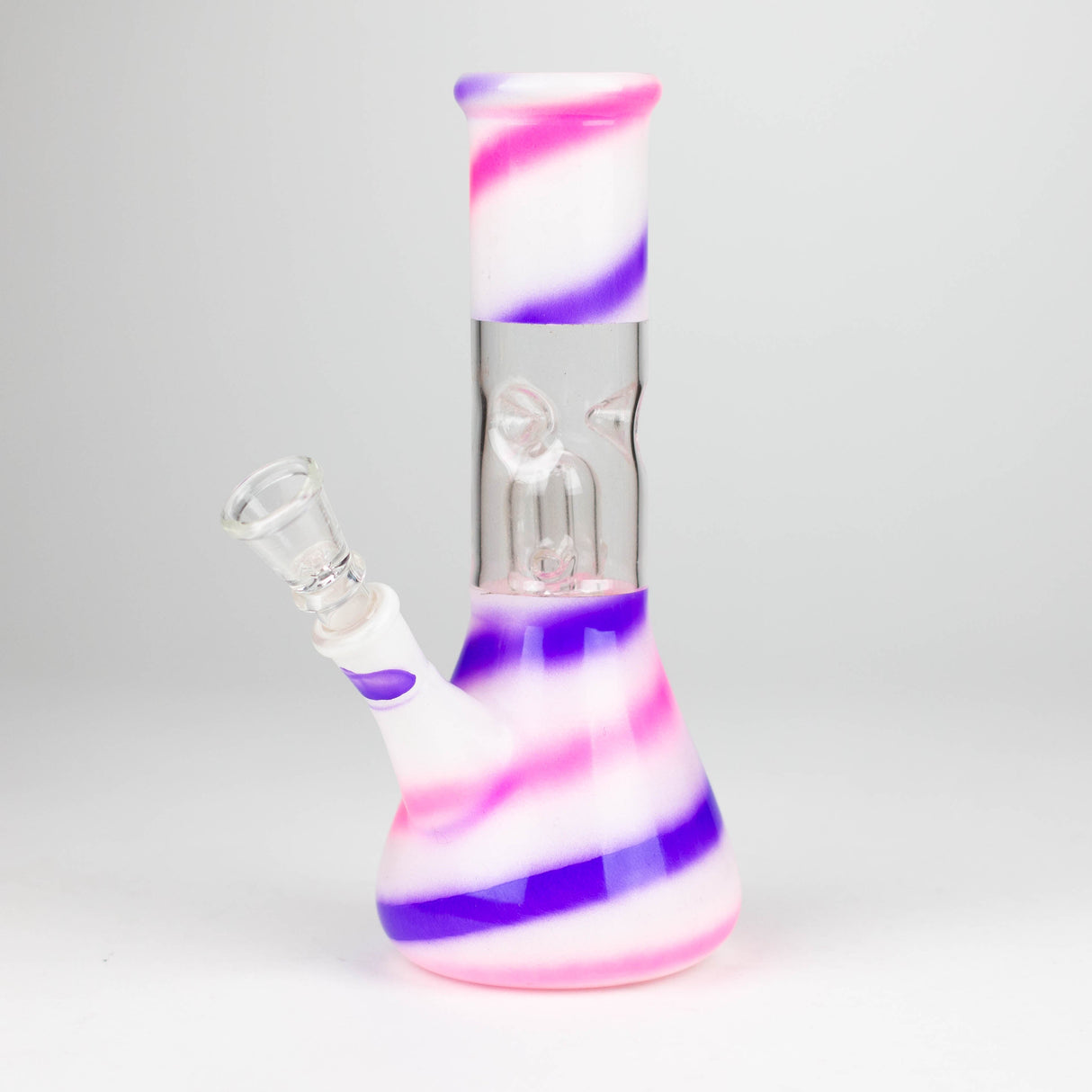 8" Blue n Mauve Strips Dome Percolator Bong