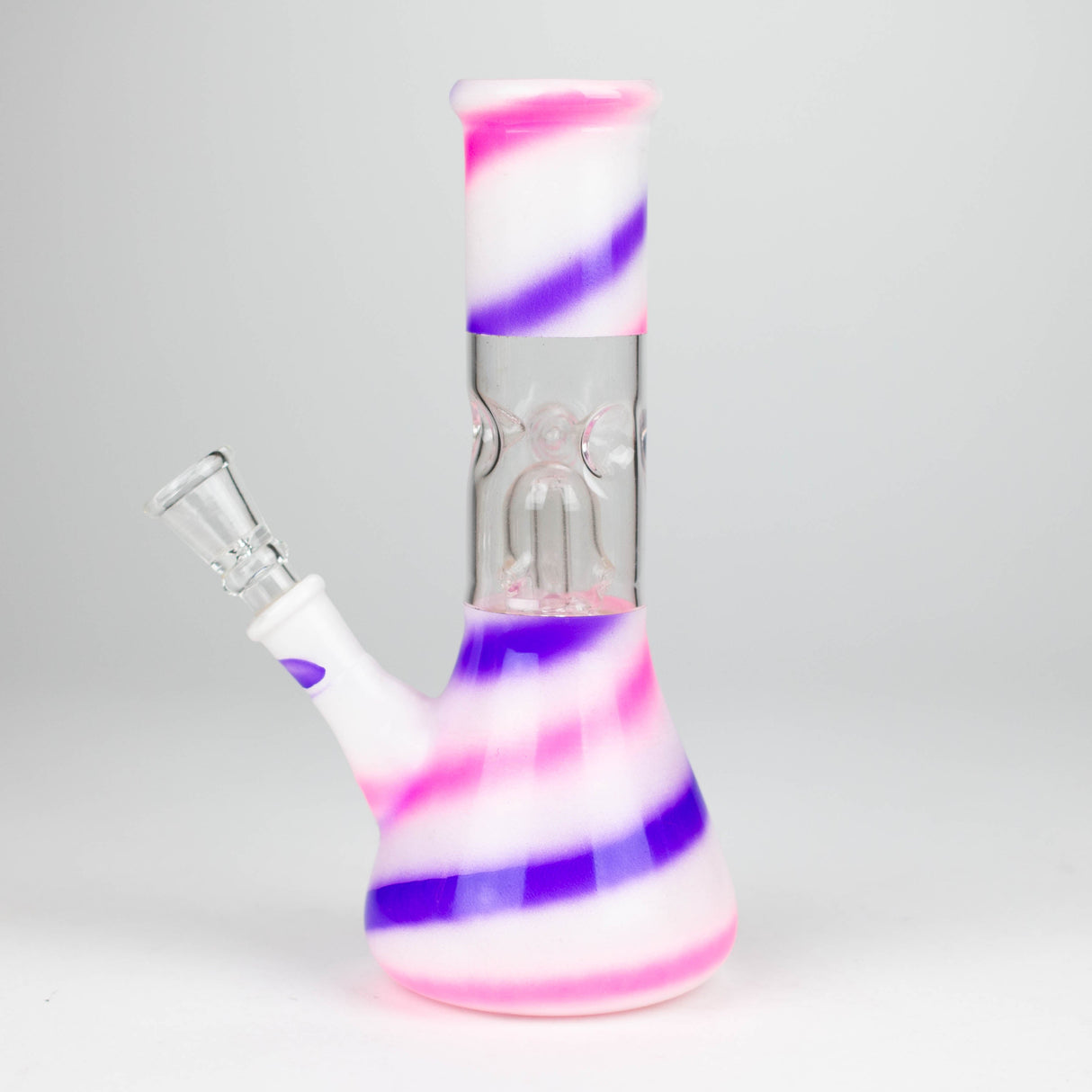 8" Blue n Mauve Strips Dome Percolator Bong