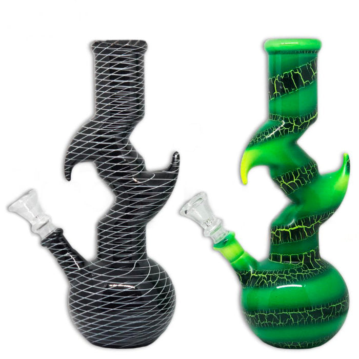 8" Zig-zag Color Designed - Assorted Glass Bong NIBO Distribution