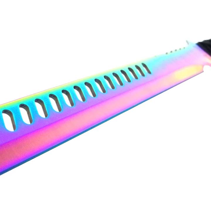 Tactical Master 27" Rainbow Machete Tanto Blade with 2 pcs 6" Throwing Knife Sword · Machete · Axe Super Supplys Inc