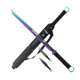 Tactical Master 27" Rainbow Machete Tanto Blade with 2 pcs 6" Throwing Knife Sword · Machete · Axe Super Supplys Inc