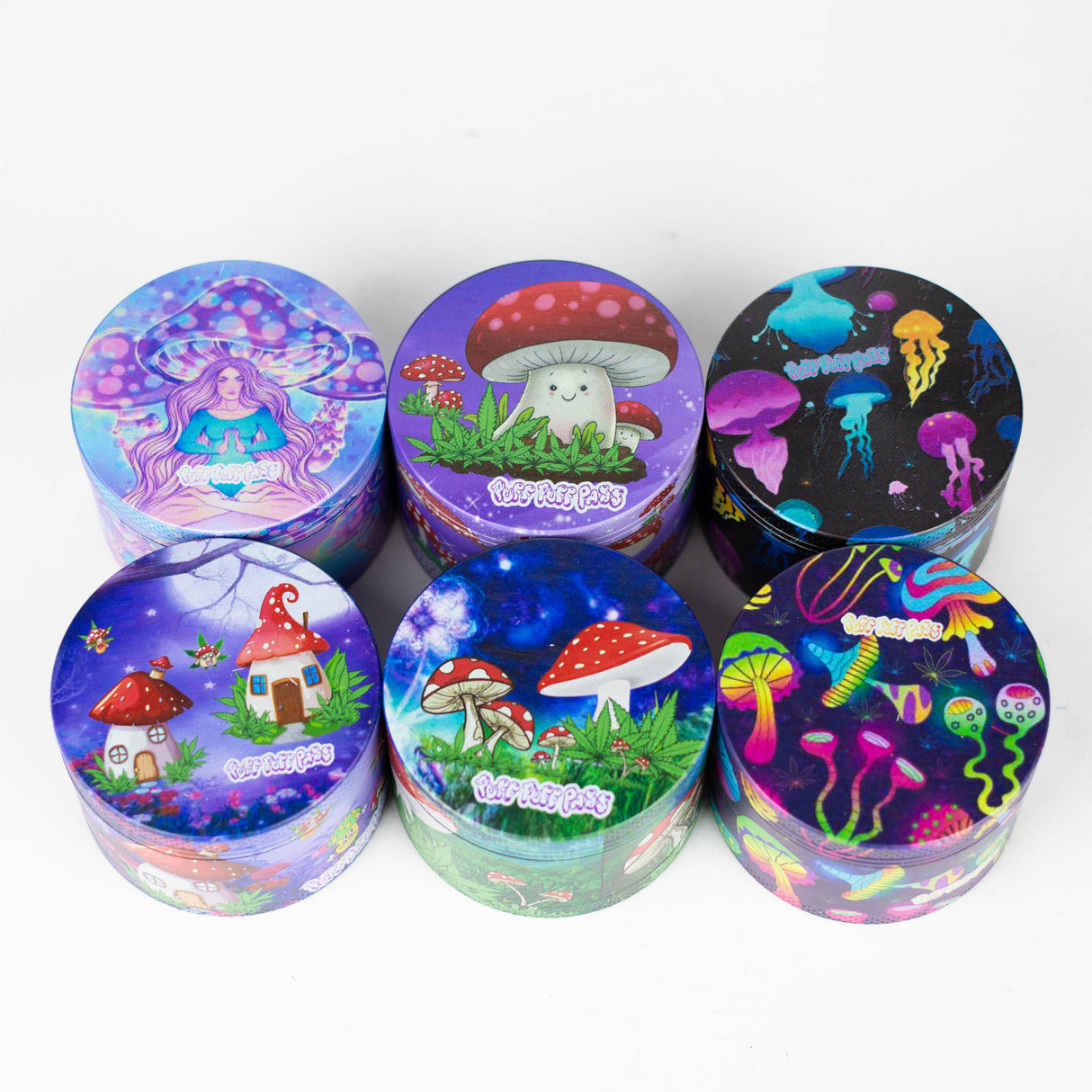 2.5" Metal Grinder 4 Layers with Fairytale Design Box of 6 [GZ401]