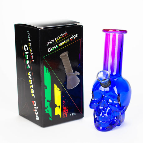 6" Mini Skull base soft glass water bong  [SH36xx]