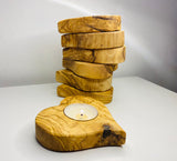 VOW | Olive wood Heart Candle Holder Gadget Variety Olive Wood