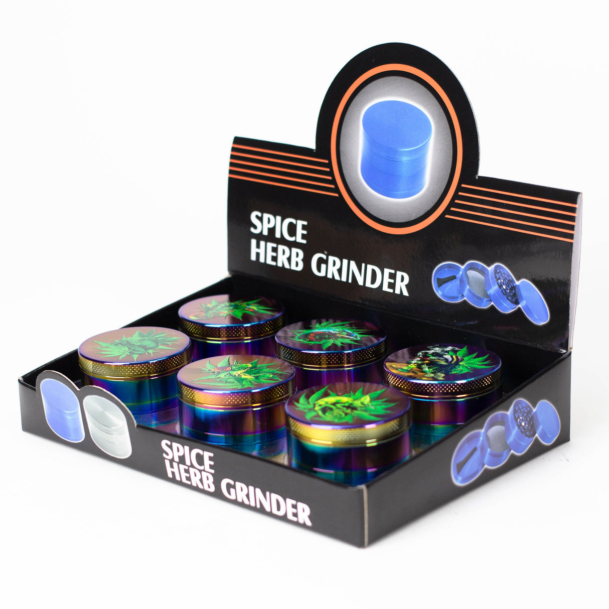 Weed Rainbow Grinder 4pts 55mm Box of 6