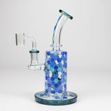 8" Color accented Rig With Banger and Bowl