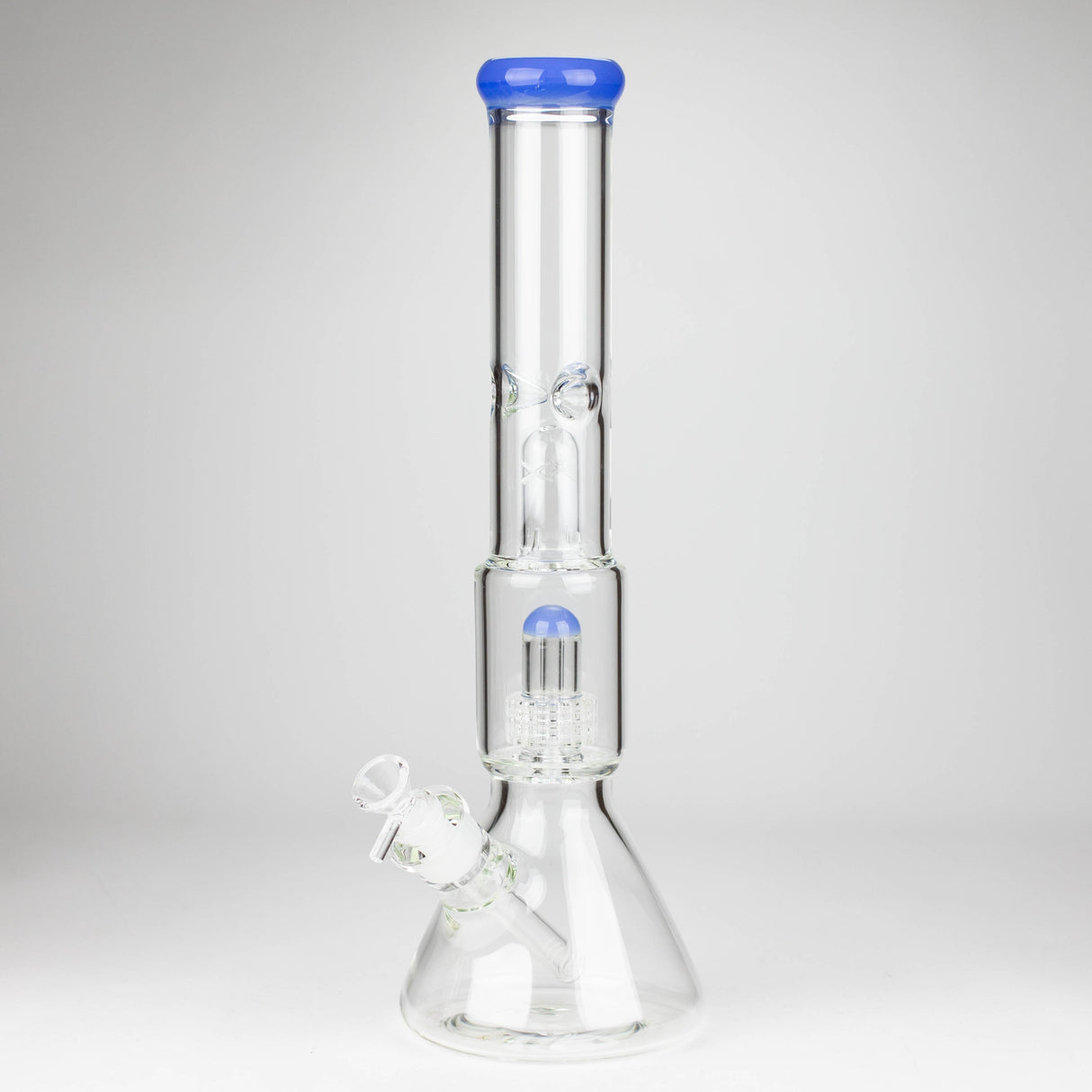 16" Color accented 7 mm glass water bong With Dffiuser