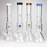 16" Color accented 7 mm glass water bong With Dffiuser